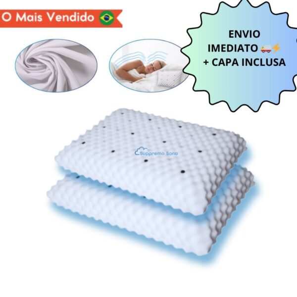 Travesseiro MAGNÉTICO com Infravermelho Altura Médio Ortopédico  Anti ronco Anatômico Alivia Dor