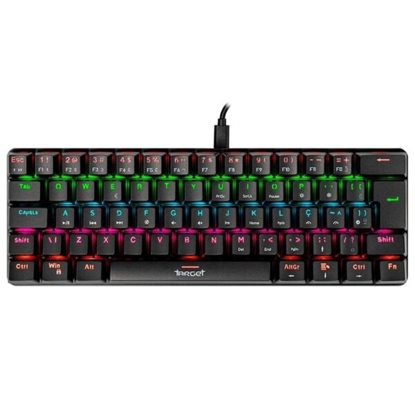 Teclado Mecanico Gamer TGT Sherman Compacto, Rainbow, ABNT2, Switch Azul, Preto, TGT-SHTKL-RBW01
