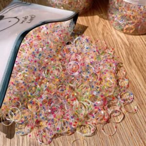 1000pcs/bag Corda De Cabelo Infantil De Alto Elástico Colorido Descartável Pequena Faixa De Borracha Meninas Gravatas