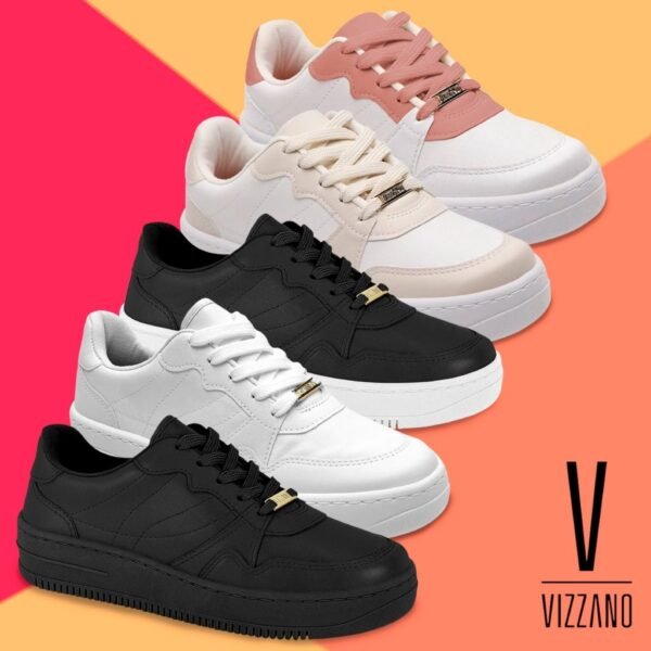 Tênis Vizzano Feminino Casual Plataforma Macia Moda Passeio Leve Ultra Conforto Flatform Dia das mães
