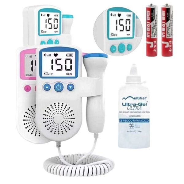 Fetal Doppler Ultrassom Ouvir Batimentos Bebe + Gel + Brinde / Inalador Nebulizador Portátil Ultrassônico