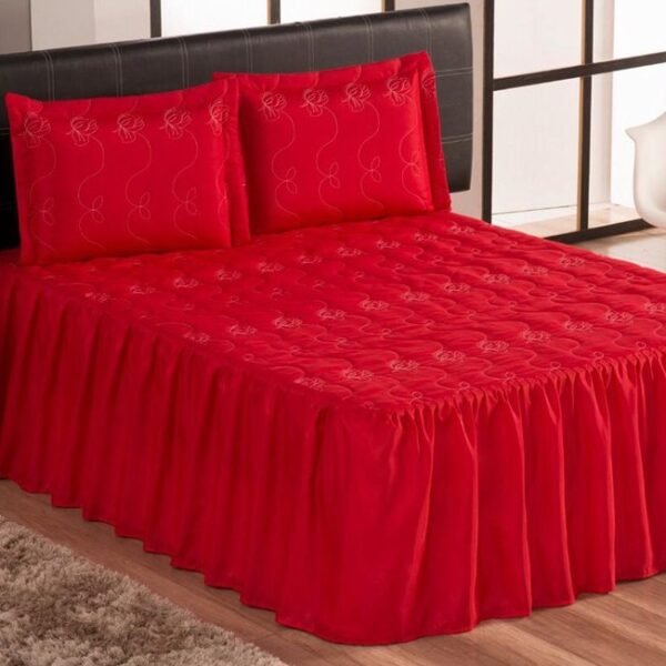 kit jogo de Cama Colcha Margadona Casal Padrão Bordado 3 Peças