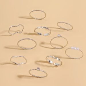 10 peças Anel Decoração de strass