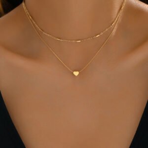 1 Peça Colar Simples e da Moda com Pingente em Forma de Coração para o Dia dos Namorados