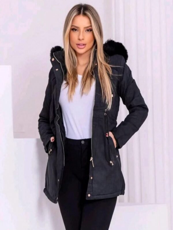 Parka Feminina De Sarja Forrada