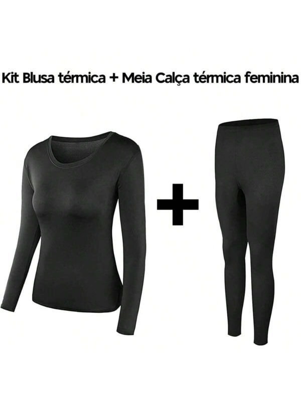 Conjunto Blusa Térmica + Meia Calça Térmica Feminina Flanelados