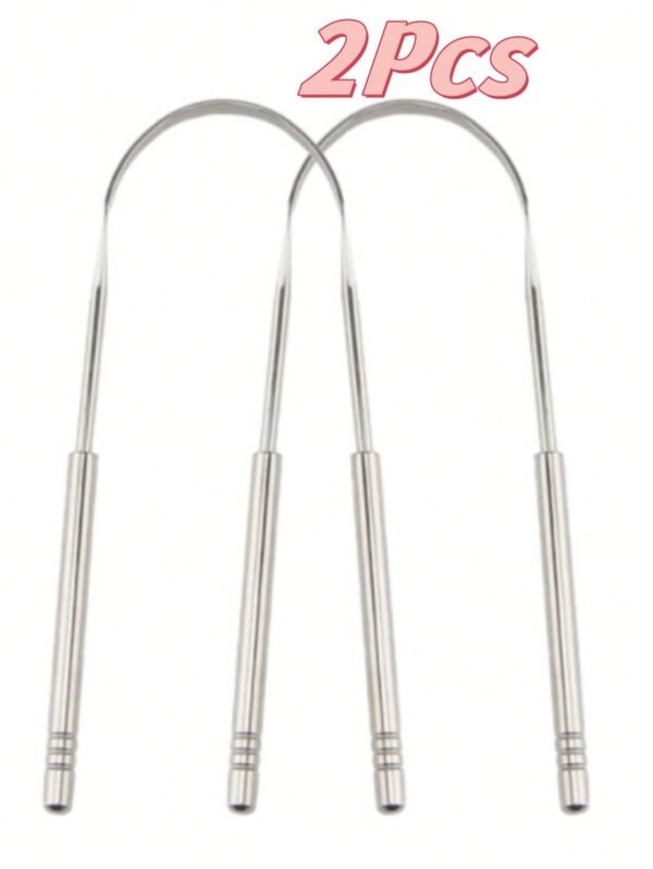 2 Unidade Limpador De Língua Raspador Oral De Aço Inox Higiene Bucal Raspador Para Cuidados Oral Promoção