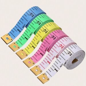 2 peças 1.5m Mini fita métrica de plástico,fita de fivela de metal de cor aleatória diária para costura de tecido de alfaiate para medição corporal