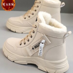 1 Par de Botas de Neve de Alta Qualidade Multiuso, Moda Casual, À Prova d'Água, Antiderrapantes, Quentinhas e Fofas, com Solas Grossas, Calçado Esportivo Casual para Uso Diário