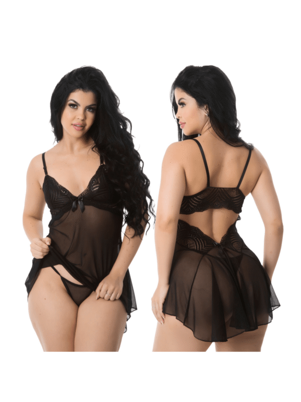 Camisola Transparente Sensual Decote Nas Costas