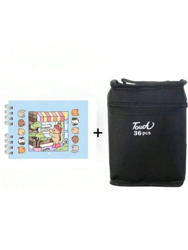 Livro de Colorir Bobbie Goods 50 Folhas 180gr Caderno de Desenho Bob Bobi God + kit Canetinhas Coloridas 24/36