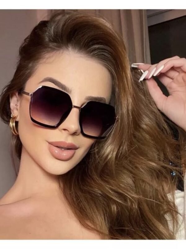Óculos de sol Feminino VINTAGE RETANGURA  QUADRADO LENTE  proteção UV 400 novidades 2025 óculos solar da moda -LIGLASSES  com Case