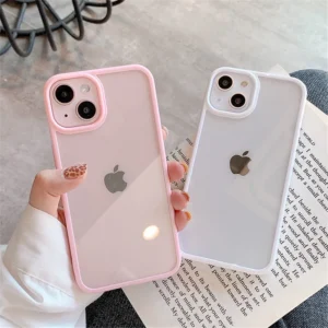 Doce à prova de choque silicone pára-choques caso do telefone para iphone 16 15 14 11 12 13 pro max xs xr 8 7plus proteção transparente capa traseira