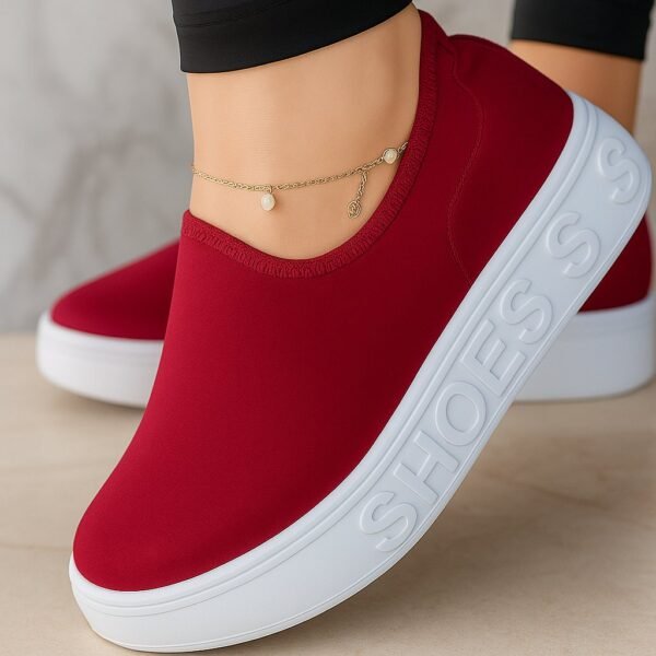 Tenis Shoes Feminino Meia Slip -On Calce Facil Confortavel Leve Casual Sapatenis Ginastica Ortopedica