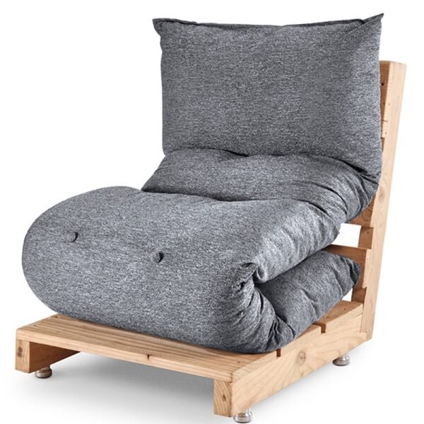 Futon Almofada Dobrável de Espuma Solteiro Grafite - Emcompre Bf Colchões