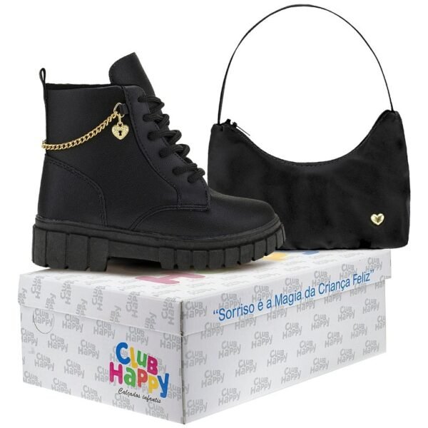 Bota Infantil Menina Coturno Infantil Feminina Maravilhosa Com Bolsinha