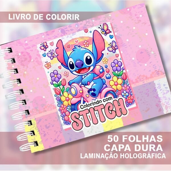 Livro de colorir STITCH  capa dura 50 folhas