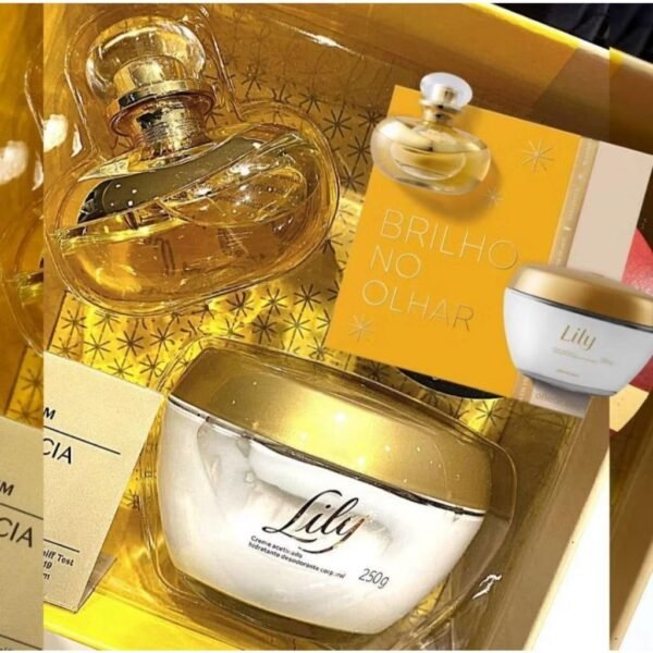 KIT lili creme e perfume 350ml  acetinado corpo e mãos hidratante lily lulli