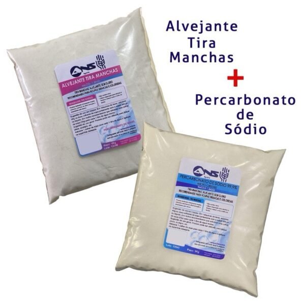 Tira manchas alvejante 1kg + Percarbonato de sódio 1kg