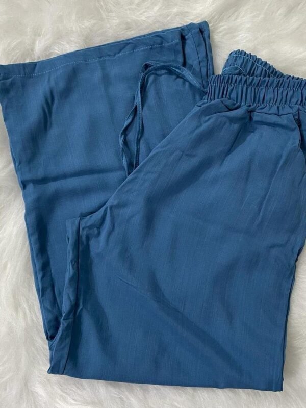 Calça Feminina Pantalona Wide Leg Viscolinho Estilo Alfaiataria
