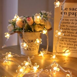 1 Peça Luzes de Fada de Flor de Cerejeira Branca Quente LED 20-3M para Quarto, Casamento, Decoração de Feriados