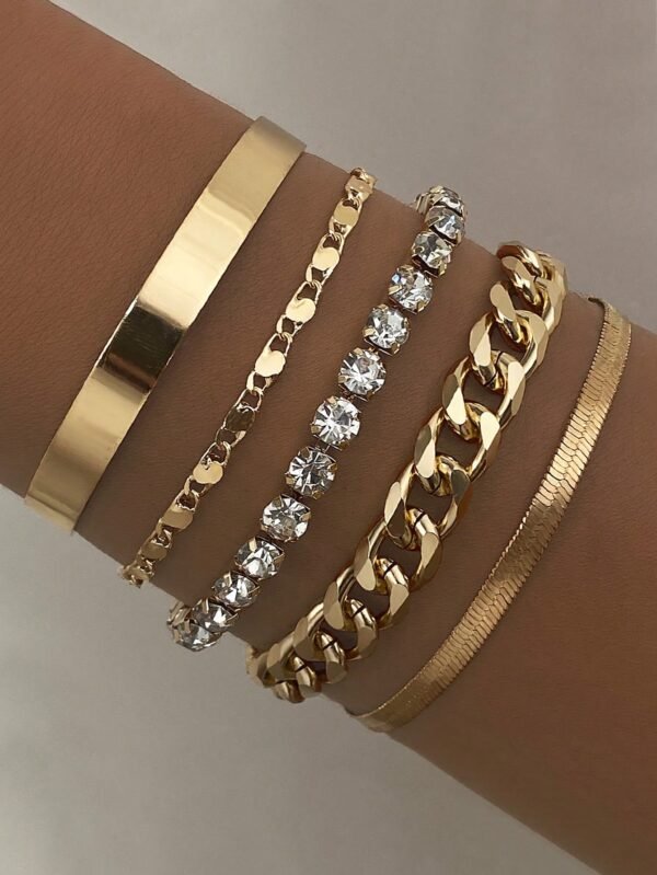Conjunto de 5 pulseiras de verão versáteis e minimalistas para mulheres