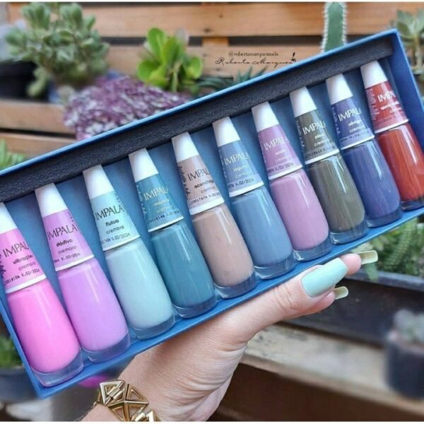 Kit c/ 10 unidades esmalte impala coleção a cor da sua moda.