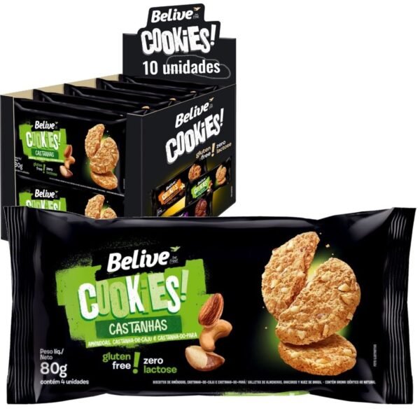 Cookies BELIVE Castanha (Sem Gluten & Sem Leite) 80g (10 un)