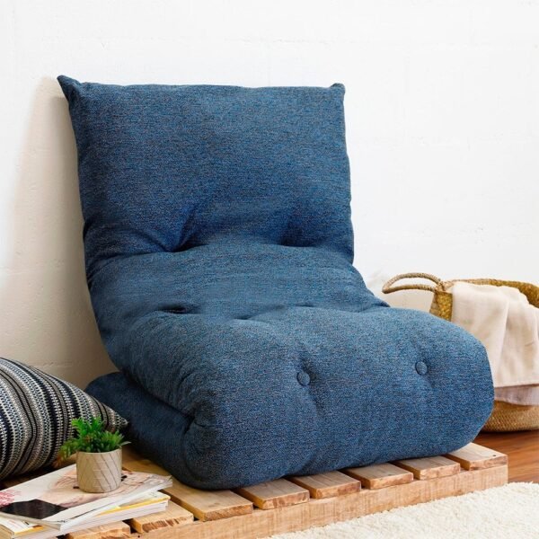 Futon almofada dobrável de espuma solteiro jeans - emcompre bf colchões