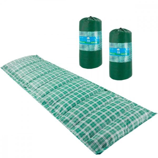 Kit 2 colchonete acampamento camping solteiro pesca retiro ginástica 190x60cm - emcompre