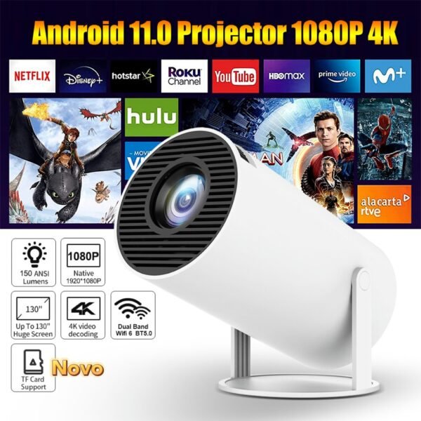 Projetor 4k hd 150 polegadas celular, tv b0x, xbox, ps, pc, wifi hy300 pro magcubic envio imediato