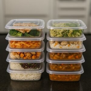 - kit de 10 potes vasilhas 1000ml 1kg transparente -livre bpa- marmita reutilizável, organizador alimentos