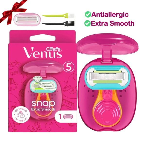 Mini gillette venus 5 lâminas sensitive gilete feminina viagem íntimo smooth aparelho barbeador femini