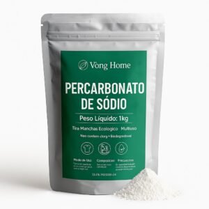 1kg Percarbonato de Sódio 100% Puro Clareador Multiuso tira manchas Roupas Brancas Coloridas Limpeza