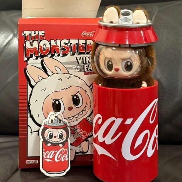 Labubu coca-cola série caixa misteriosa boneca feliz figura de terceira geração coração macaron