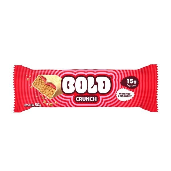 Barra de proteína bold crunch morango & chantilly 15g com 50g