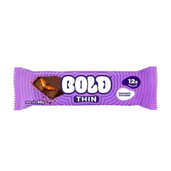 Barra de proteína bold thin caramelo crocante 12g com 40g