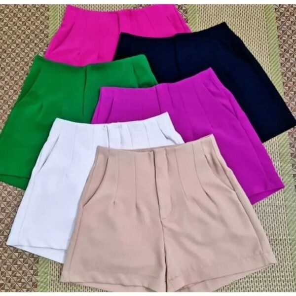Short alfaiataria feminino com zíper na lateral