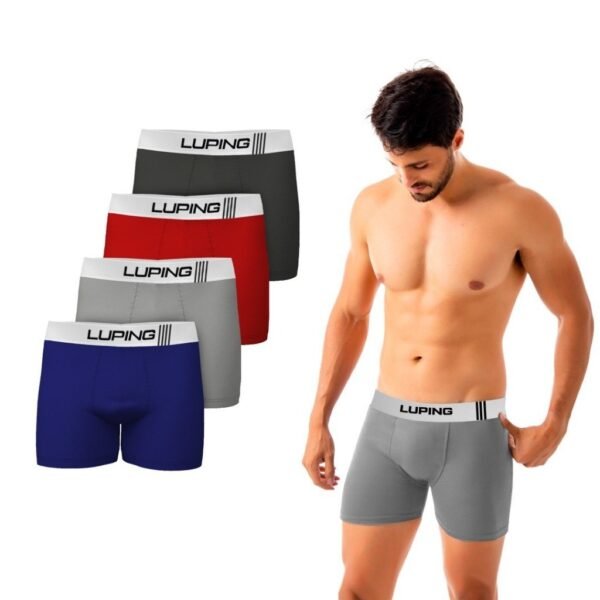 Kit 5 Cuecas Masculina Adulto Boxer Com Elástico Lisas Varias Cores
