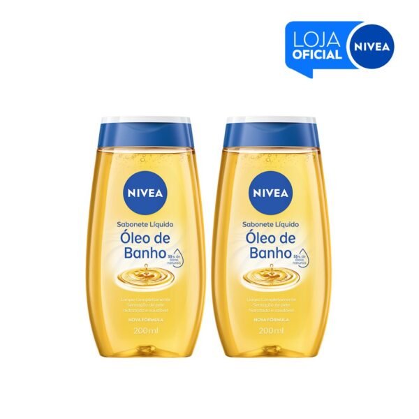Kit nivea sabonete líquido óleo de banho 200ml - 2 unidades