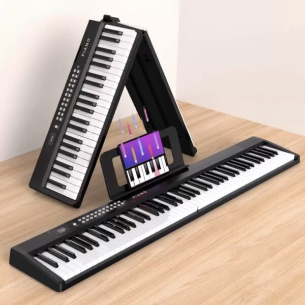 Teclado musical eletrônico dobrável 61 teclas sensitivo -ha2701