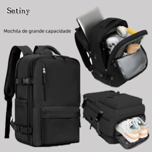 🔥 Mochila multifuncional unissex para trabalho e viagem, grande capacidade, à prova d'água, para notebook