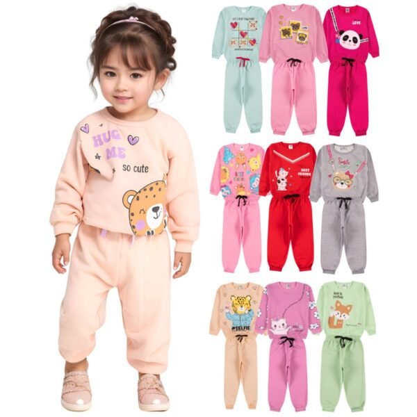 Kit sortido 12 peças moletom roupa de bebê menina infantil inverno ou 2 conjunto frio