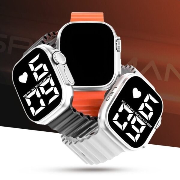 Relógio À Prova D'água LED Digital de Pulso Esportivo feminino Masculino Ultra9 Esporte Pulseira De Silicone novo 2024