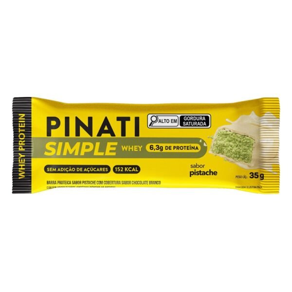 Barra de Proteína Pinati Simple Whey Sabor Pistache com 6,3g de Proteína 35g
