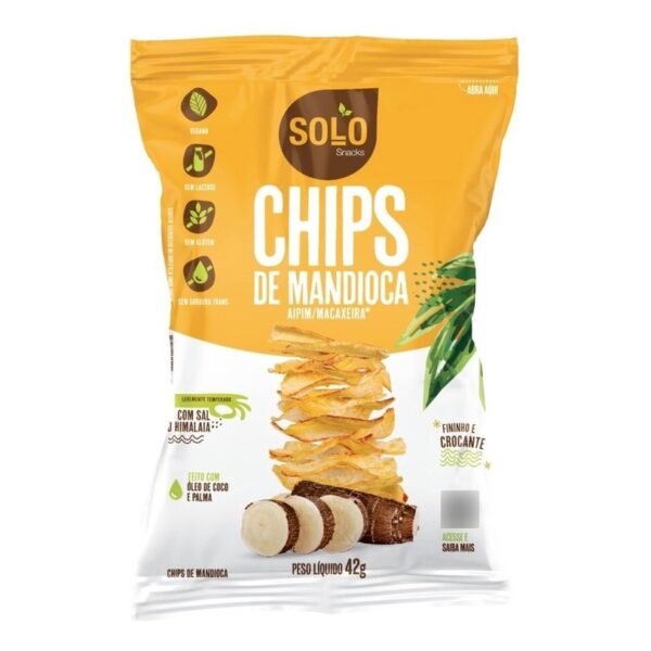 Chips de mandioca aipim macaxeira 42g solo snacks