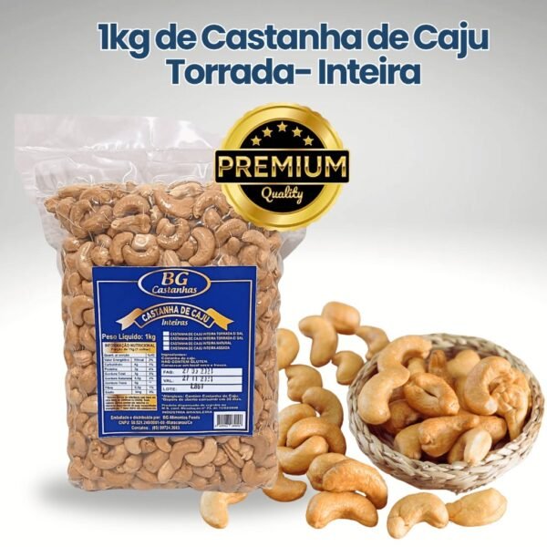 Castanha de caju inteiras torrada com sal w1 1kg