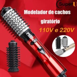 2 Em 1 Escova Secadora Rotativa Elétrica Pente Escova De Cabelo