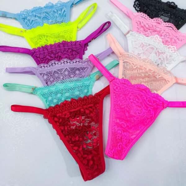 Kit c/7 unidades de calcinha fio dental regulagem lingerie sexy