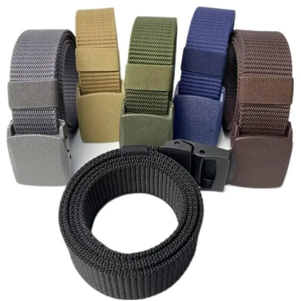 Moda Cinto Masculino Largo De Nylon Com Fivela De PVC Plástico